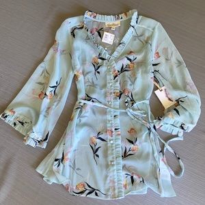 Jessica Simpson Maternity Sheer Button Up